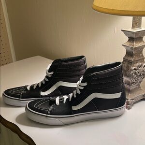 Vans Black and White High-Top Sneakers